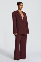 Reece Blazer - Burgundy Pinstripe Jacket Babyboo Fashion Premium Exclusive Design