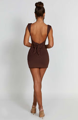 Ria Mini Dress - Chocolate Dress Babyboo Fashion Premium Exclusive Design