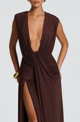 Romilly Gown - Plum Brown Dress Babyboo Fashion Premium Exclusive Design