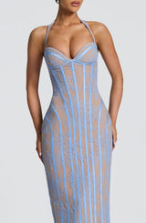 Rona Midi Dress - Powder Blue Dress Babyboo Fashion Premium Exclusive Design