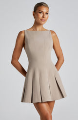 Rory Mini Dress - Taupe Dress Babyboo Fashion Premium Exclusive Design