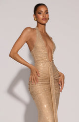 Rosetta Maxi Dress - Gold Sparkle Dress Babyboo Fashion Premium Exclusive Design