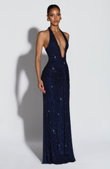 Rosetta Maxi Dress - Navy Sparkle Dress Babyboo Fashion Premium Exclusive Design