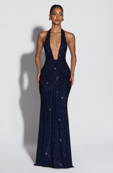 Rosetta Maxi Dress - Navy Sparkle Dress XS Babyboo Fashion Premium Exclusive Design