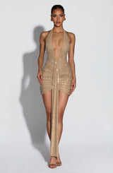 Rosetta Mini Dress - Gold Sparkle Dress Babyboo Fashion Premium Exclusive Design