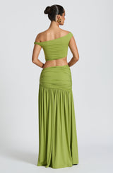 Saira Maxi Skirt - Olive Skirt Babyboo Fashion Premium Exclusive Design