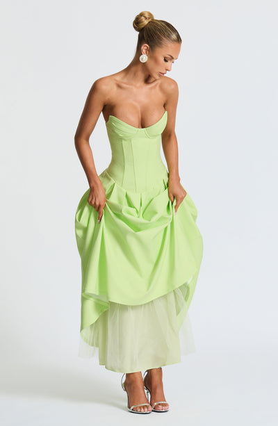 Collective Dress - Salma Midi Dress - Lime image 2
