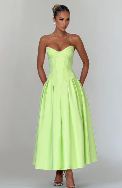 Collective Dress - Salma Midi Dress - Lime image 4