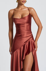 Samira Maxi Dress - Rust Dress Babyboo Fashion Premium Exclusive Design