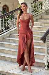 Samira Maxi Dress - Rust Dress Babyboo Fashion Premium Exclusive Design