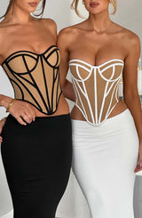 Santanna Corset - Ivory/Nude Tops Babyboo Fashion Premium Exclusive Design