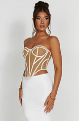 Santanna Corset - Ivory/Nude Tops Babyboo Fashion Premium Exclusive Design