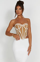 Santanna Corset - Ivory/Nude Tops Babyboo Fashion Premium Exclusive Design