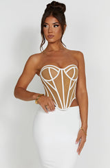 Santanna Corset - Ivory/Nude Tops Babyboo Fashion Premium Exclusive Design
