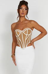 Santanna Corset - Ivory/Nude Tops Babyboo Fashion Premium Exclusive Design
