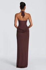 Sharona Maxi Dress - Plum Brown Dress Babyboo Fashion Premium Exclusive Design