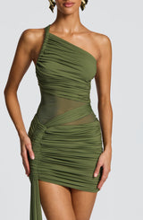 Shazia Mini Dress - Khaki Dress Babyboo Fashion Premium Exclusive Design