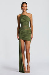 Shazia Mini Dress - Khaki Dress Babyboo Fashion Premium Exclusive Design