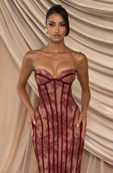 Sian Maxi Dress - Burgundy Dress Babyboo Fashion Premium Exclusive Design