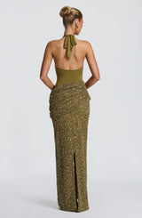 Solea Maxi Dress - Deep Olive Dress Babyboo Fashion Premium Exclusive Design