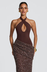 Solea Maxi Dress - Plum Brown Dress Babyboo Fashion Premium Exclusive Design