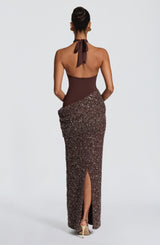 Solea Maxi Dress - Plum Brown Dress Babyboo Fashion Premium Exclusive Design