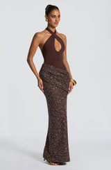 Solea Maxi Dress - Plum Brown Dress Babyboo Fashion Premium Exclusive Design