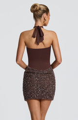 Solea Mini Dress - Plum Brown Dress Babyboo Fashion Premium Exclusive Design