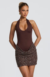 Solea Mini Dress - Plum Brown Dress Babyboo Fashion Premium Exclusive Design