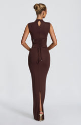 Soline Maxi Dress - Plum Brown Dress Babyboo Fashion Premium Exclusive Design