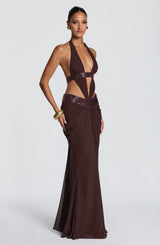 Sophie Maxi Dress - Plum Brown Dress Babyboo Fashion Premium Exclusive Design