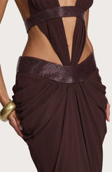 Sophie Maxi Dress - Plum Brown Dress Babyboo Fashion Premium Exclusive Design
