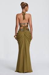 Sophie Maxi Skirt - Deep Olive Skirt Babyboo Fashion Premium Exclusive Design