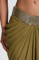 Sophie Maxi Skirt - Deep Olive Skirt Babyboo Fashion Premium Exclusive Design