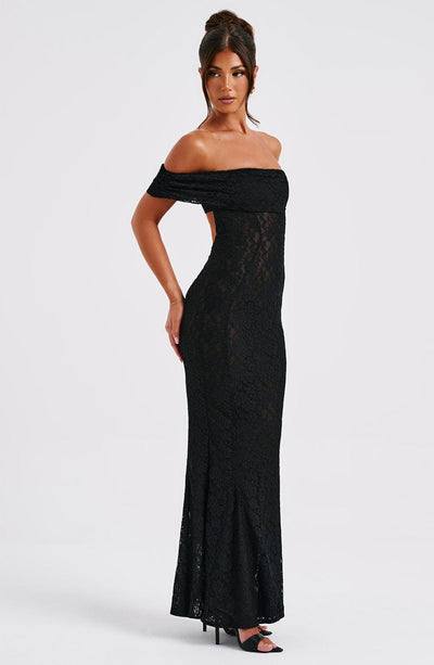 Shop Formal Dress - Stephanie Maxi Dress - Black fourth image