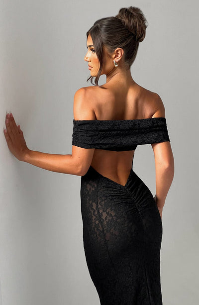 Shop Formal Dress - Stephanie Maxi Dress - Black sixth image