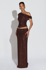 Sterling Maxi Skirt - Plum Brown Skirt Babyboo Fashion Premium Exclusive Design