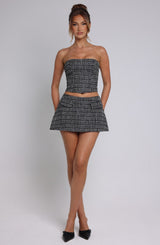 Tabitha Mini Skirt - Black/White Skirt Babyboo Fashion Premium Exclusive Design