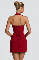 Tamsin Mini Dress - Deep Red Dress Babyboo Fashion Premium Exclusive Design