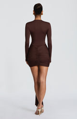 Tara Mini Dress - Plum Brown Dress Babyboo Fashion Premium Exclusive Design