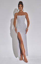 Tatum Maxi Dress - Silver Dress Babyboo Fashion Premium Exclusive Design