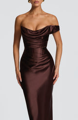 Thalassa Maxi Dress - Plum Brown Dress Babyboo Fashion Premium Exclusive Design