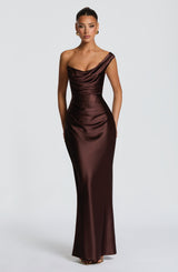 Thalassa Maxi Dress - Plum Brown Dress XS Babyboo Fashion Premium Exclusive Design