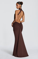 Thekla Maxi Dress - Plum Brown Dress Babyboo Fashion Premium Exclusive Design
