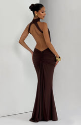 Thekla Maxi Dress - Plum Brown Dress Babyboo Fashion Premium Exclusive Design