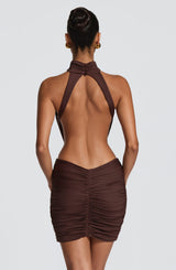 Thekla Mini Dress - Plum Brown Dress Babyboo Fashion Premium Exclusive Design