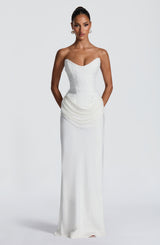 Tindra Maxi Dress - Ivory Dress Babyboo Fashion Premium Exclusive Design