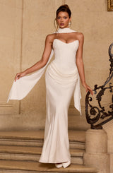 Tindra Maxi Dress - Ivory Dress Babyboo Fashion Premium Exclusive Design
