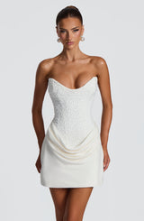 Tindra Mini Dress - Ivory Dress Babyboo Fashion Premium Exclusive Design