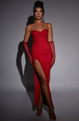 Trixie Maxi Dress - Red Sparkle Dress Babyboo Fashion Premium Exclusive Design